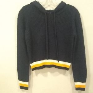 hooded navy sweater